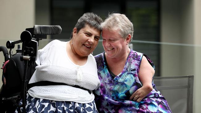 20/03/2019 Thalidomide victims Lynette Rowe and  Lisa McManus. McManus is what is known as an X lister; a child born in the 60s with classic deformities readily attributed to Thalidomide. Lynne is a Y lister. She was born without arms and legs but only recently had her disabilities attributed to Thalidomide as part of a class action.  On Friday,  a Senate committee will hand down a report into the treatment of people left with deformities by Thalidomide poisoning.Picture : David Geraghty / The Australian.