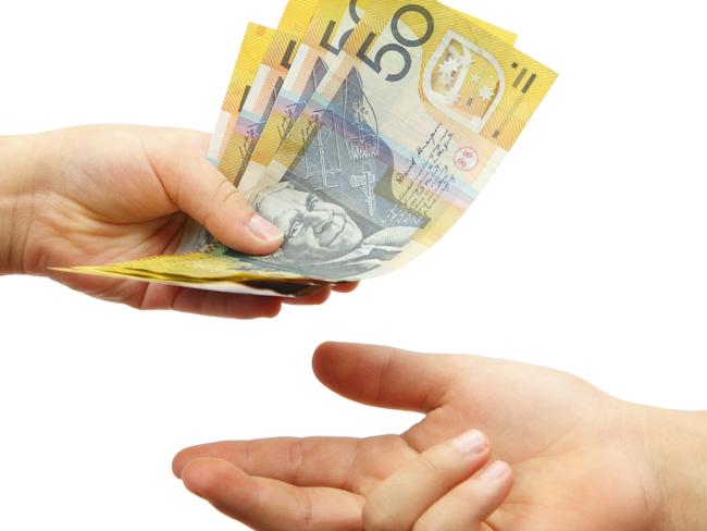Making a cash payment in Australian dollars. fees,money, generic, man