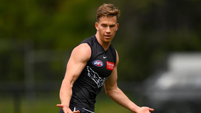 Delisted Saint Jack Bytel training with Collingwood on Monday. Picture: Morgan Hancock/Getty Images