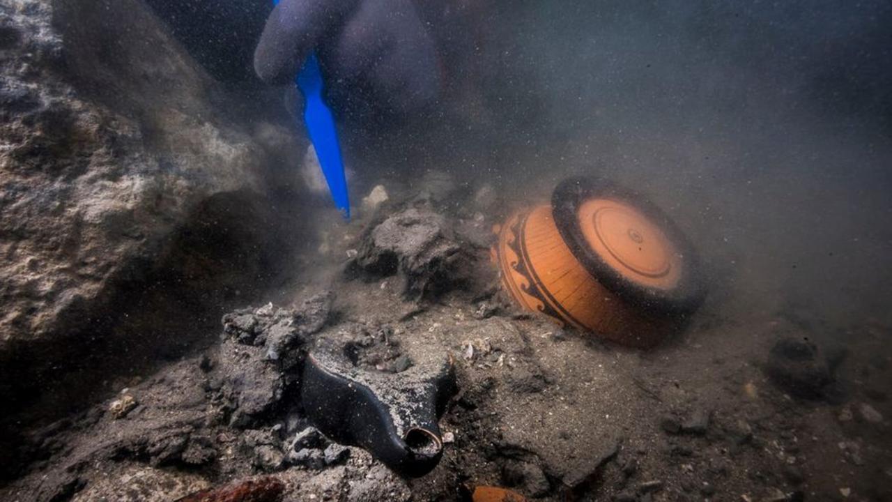 Fragments discovered with the 2200-year-old Egyptian shipwreck. Picture: Egypt Ministry of Tourism and Antiquities.