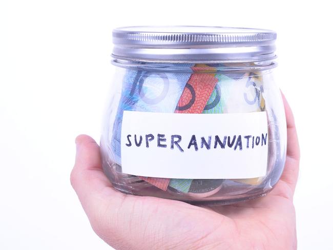 A glass jar full of Australian money; superannuation generic money