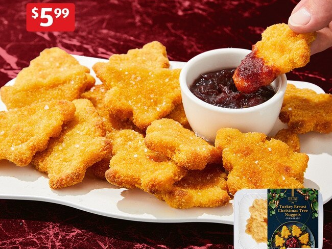 Aldi releases Turkey Breast Christmas Tree nuggets. Picture: Aldi