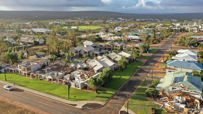 A call to move insurance aid faster during the pandemic restrictions. Above, part of the devastation caused by ex-tropical cyclone Seroja after it crossed over the West Australian town of Kalbarri earlier this year. Picture: Grahame Kelaher