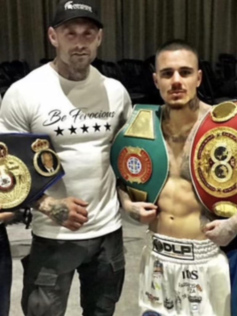 George Kambosos, right, with his new trainer Chris Bakis.