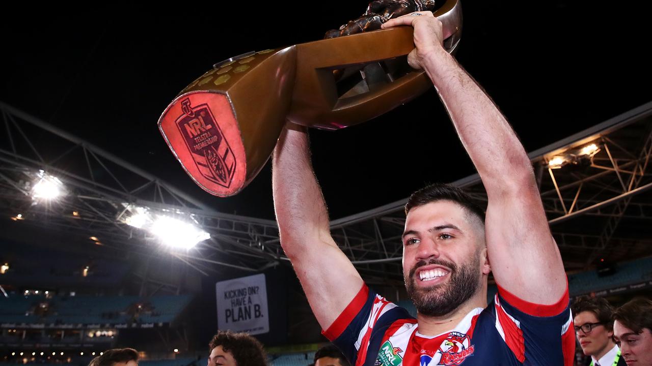 Grand final winner James Tedesco has opened up about his struggles over the years and encourages other men to do the same. Picture: Mark Kolbe/Getty Images