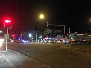 PEDESTRIAN HIT: The man was hit on the corner of Bolsover St and the Bruce Highway. Picture: Contributed