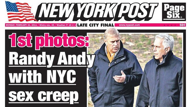 Pictures of Prince Andrew and Jeffrey Epstein were published in the New York Post in 2011.