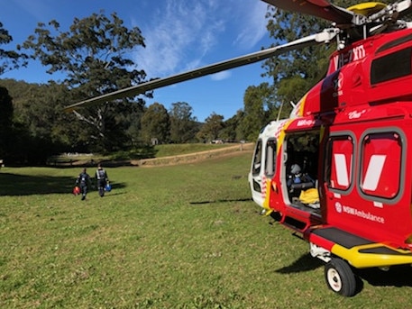 Westpac Rescue Helicopter was called to Palm Grove after a rider came off a horse. Picture: supplied.