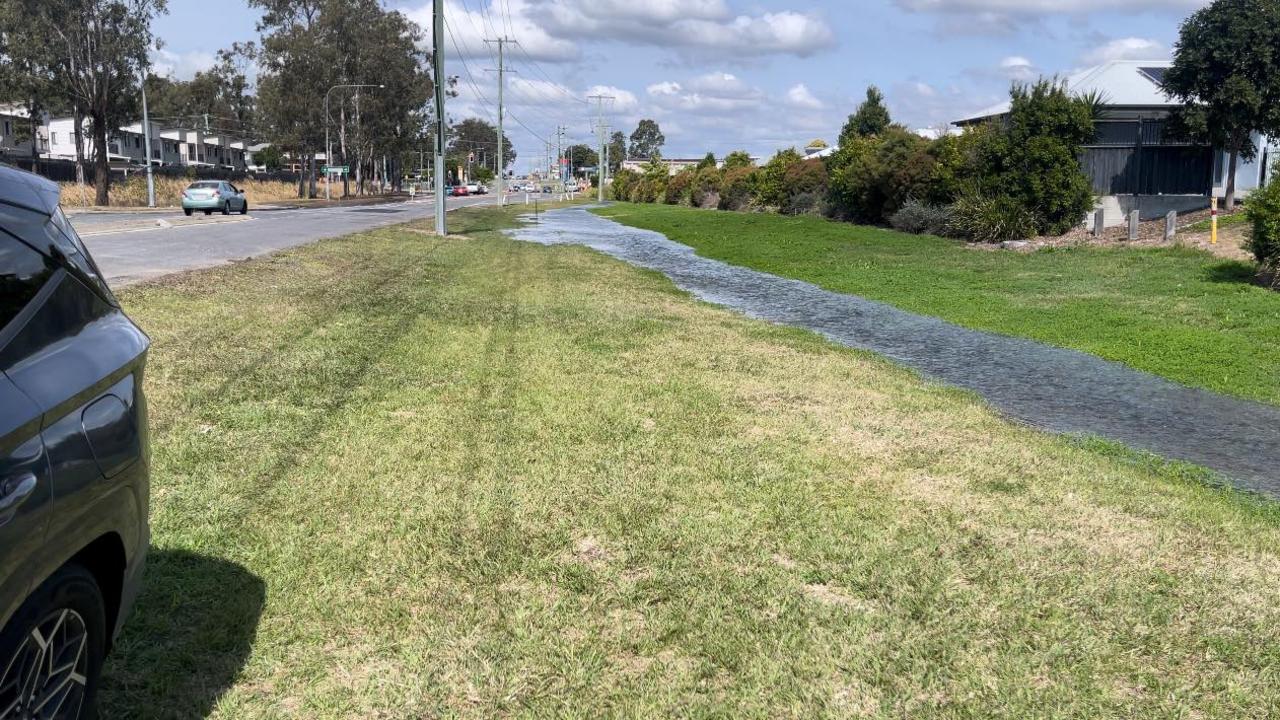 A river appears in an Ipswich neighbourhood on Wednesday, August 22, 2024. Picture: Paul Tully