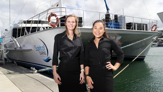 Spirit of Cairns charter manager Eline Janssens and restaurant manager Alecia Freeman. Picture: Stewart McLean