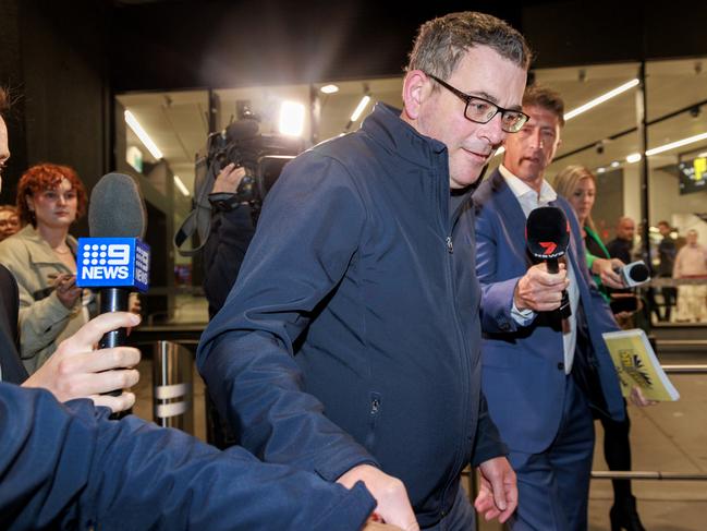 MELBOURNE, AUSTRALIA APRIL 1,  2023: Premier Daniel Andrews arrives at Melbourne airport after returning from a visit to China. Picture:  David Geraghty