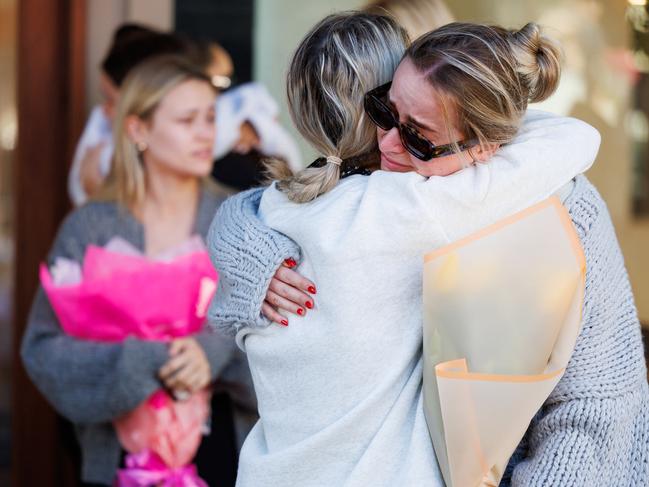 Love and support shared at the tribute area outside Westfield Bondi Junction. Picture: David Swift