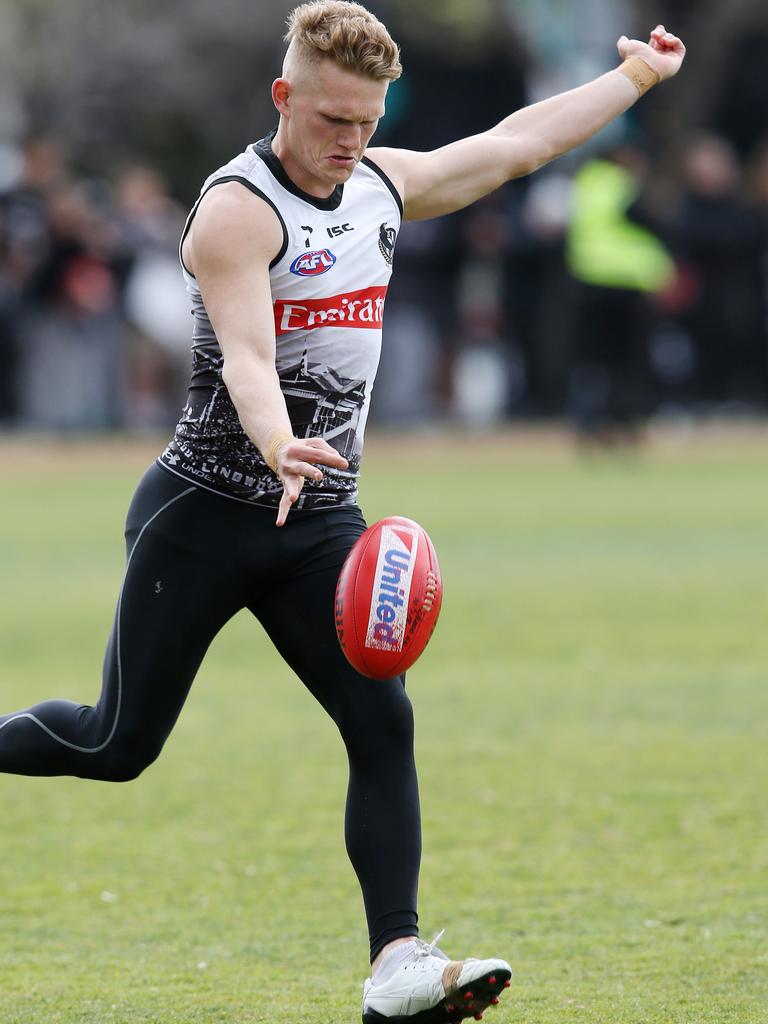 Adam Treloar at Collingwood training. Picture: Michael Klein