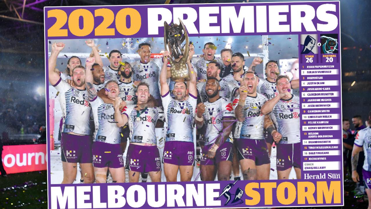 Nrl Grand Final Melbourne Storm Souvenir Premiers Poster Herald Sun