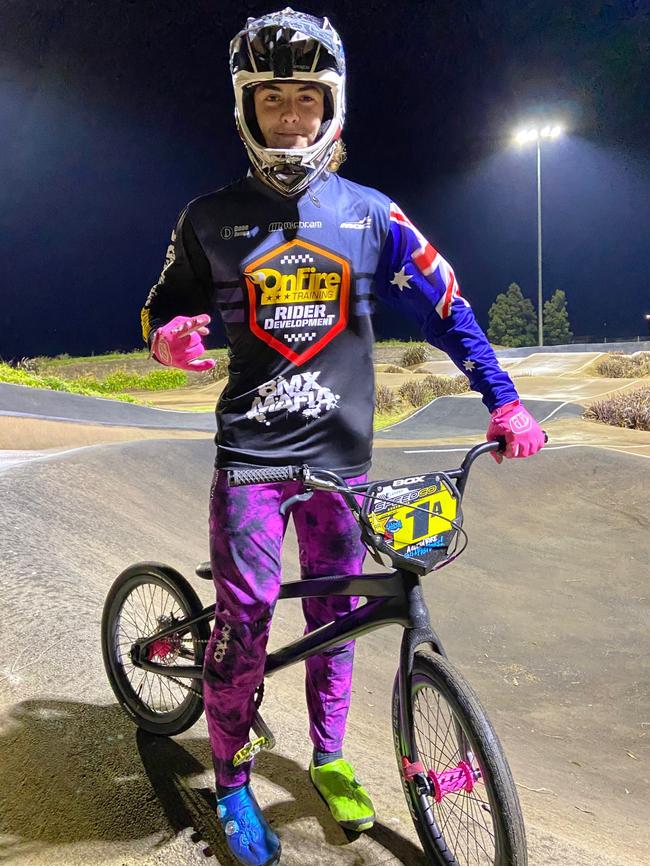 Josh Jolly from Ballarat is a 16-year-old BMX racer who holds two Australian titles in his age. Picture: Supplied