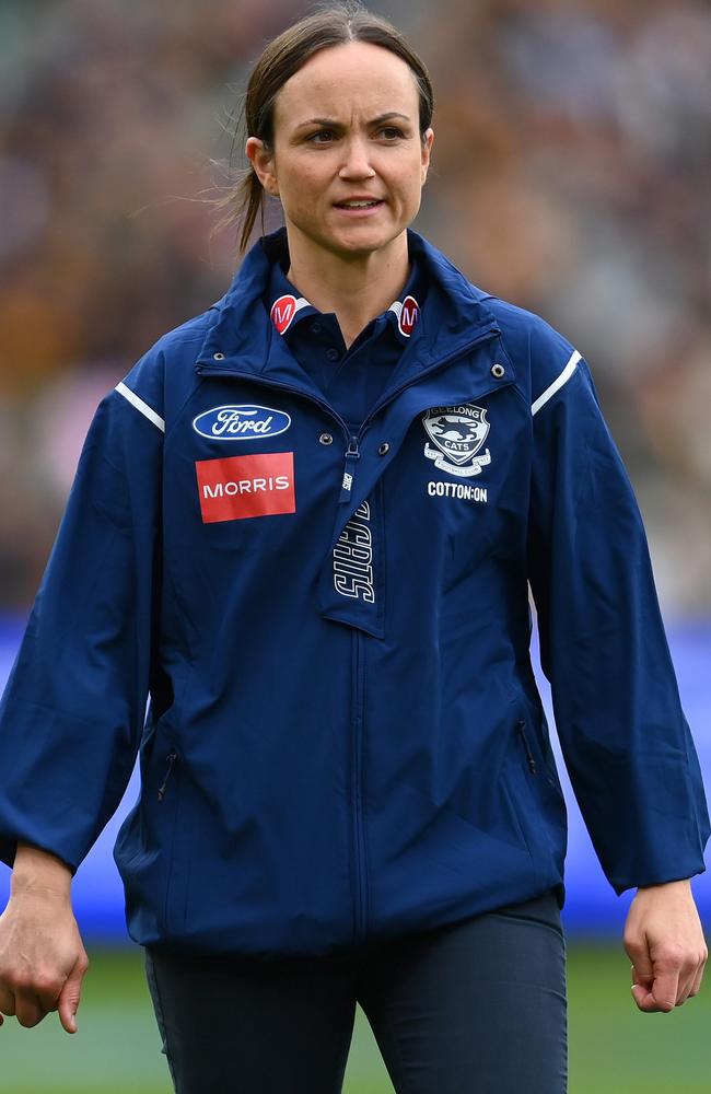 Daisy Pearce has held a development coaching role at Geelong this season. Picture: Quinn Rooney/Getty Images