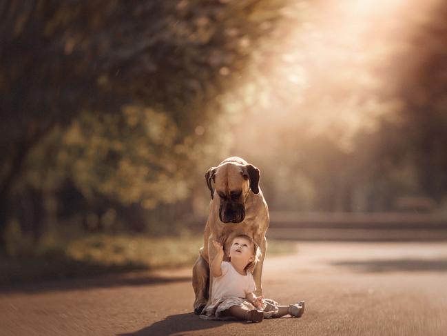 Nanny knows best ... Alice and Sean the fawn Great Dane. Picture: Little Kids and Their Big Dogs