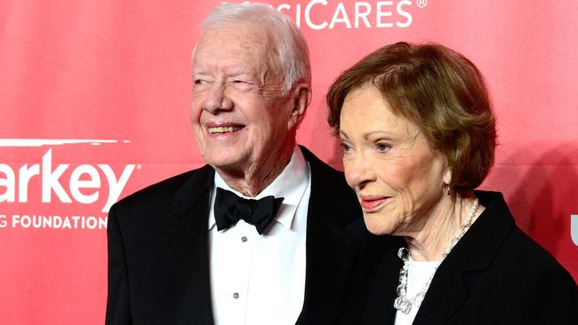 Carter and former first lady Rosalynn Carter in 2015. Picture: AFP