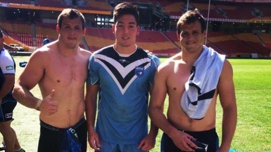 Canberra winger Nick Cotric with Brett and Josh Morris when Cotric was in NSW under 16 Origin camp.