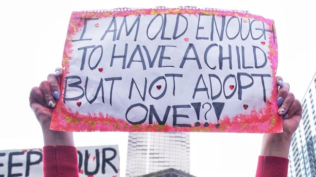 MELBOURNE, AUSTRALIA - NewsWire Photos JULY 2, 2022 People marching through the streets of Melbourne a  rally is being held in Melbourne in solidarity with abortion rights protesters fighting to reinstate Roe v Wade, Picture: NCA NewsWire / Luis Enrique Ascu