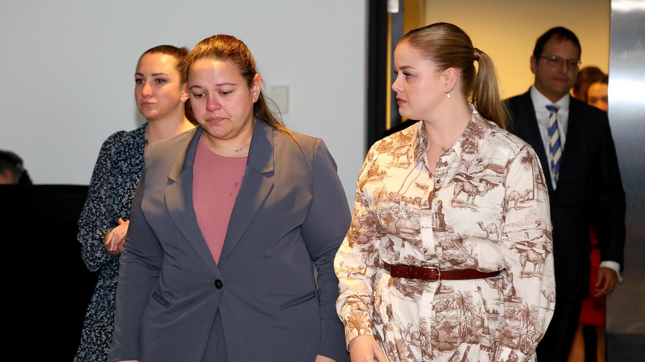 Sarah Loft and Chadine Whyte shared their experiences with the inquiry following the deaths of their partners Corporal Alex Naggs and Lieutenant Max Nugent. Picture David Clark / NCA NewsWire