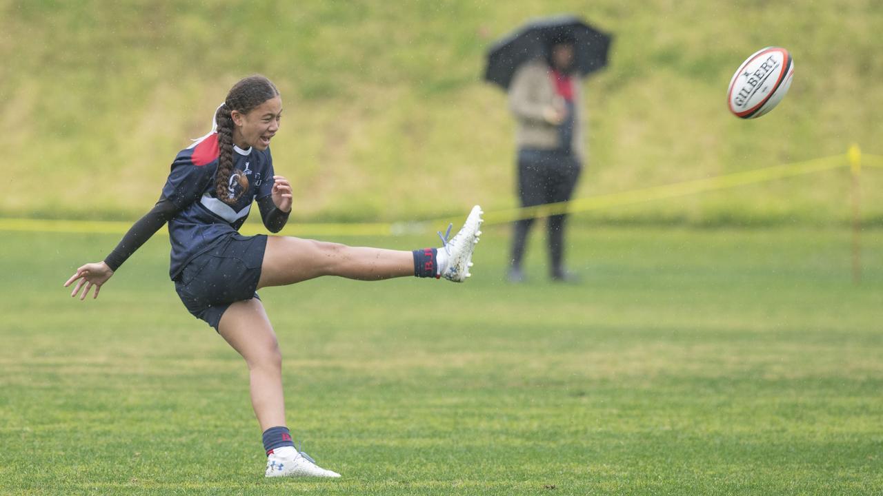 Danielle Tutakangahau playing some rugby - she is a halfback ace in rugby league. Picture: Nev Madsen.