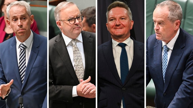 Andrew Giles, Anthony Albanese, Chris Bowen and Bill Shorten. Picture: NCA NewsWire / Martin Ollman