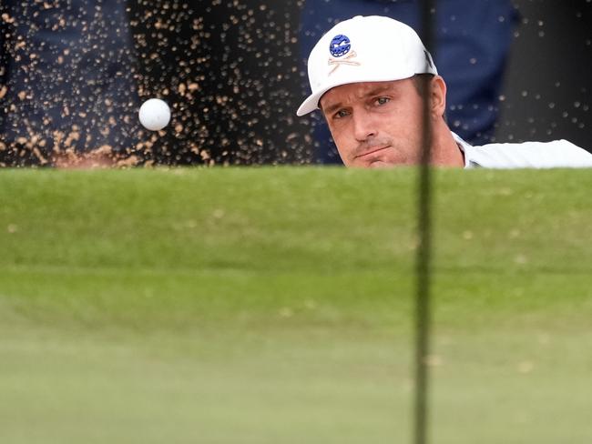 Bryson DeChambeau of Crushers GC plays out of the bunker on the 12th hole. Picture: Asanka Ratnayake/Getty Images