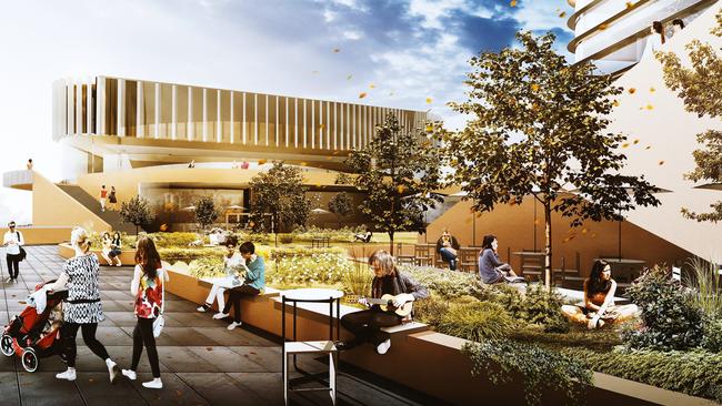 How the plaza and open space will look at the upgraded Ryde Civic Centre site.