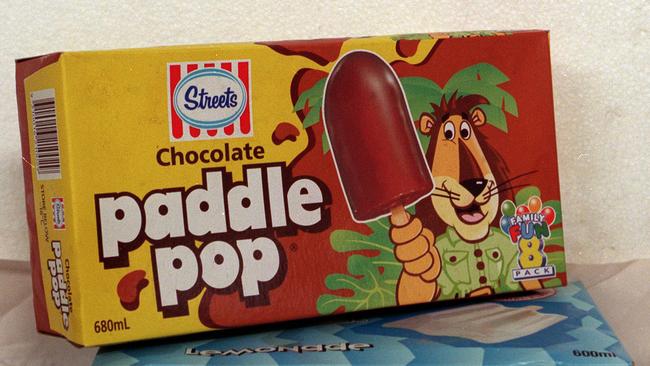 Packets of Streets Paddle Pop ice-creams.