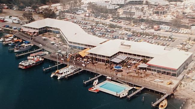 Fisherman's Wharf on The Spit on the Gold Coast circa 1987. The Sheraton Mirage is under construction in the background. Picture: Stanford Stanford Stanford and 4GG