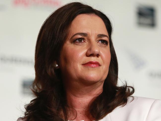 Queensland Premier Annastacia Palaszczuk speaks at the Queensland Media Club luncheon on Friday, November 24, 2017. Queensland goes to the polls tomorrow. (AAP Image/Claudia Baxter)