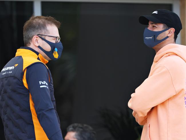 Daniel Ricciardo’s racing future at McLaren is in the hands of the team’s principal, Andreas Seidl. Picture: Lars Baron/Getty Images