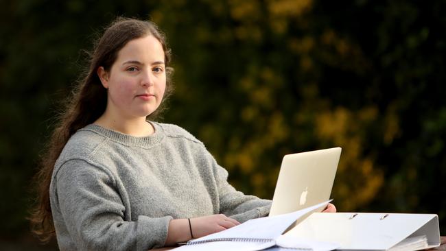 Year 12 student Fraidy Raskin, from Beth Rivkah Ladies College, in Melbourne on Tuesday. Picture: Stuart McEvoy