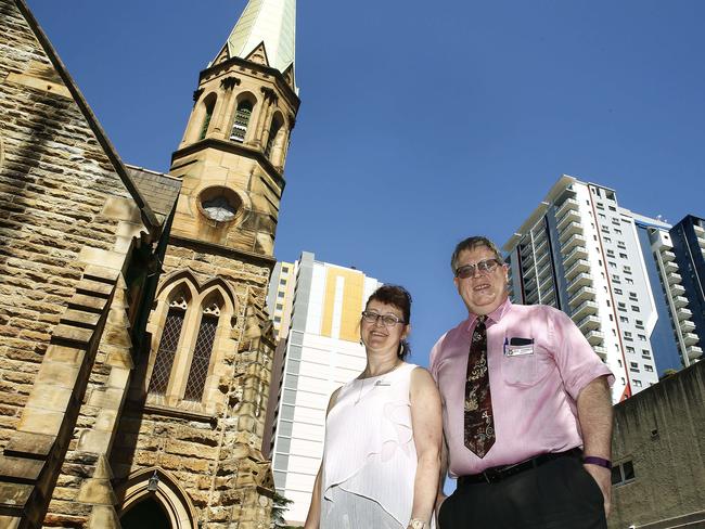 Reverends Beverley and Stephen Matthews outside Burwood Croydon Uniting Church. Picture: John Appleyard