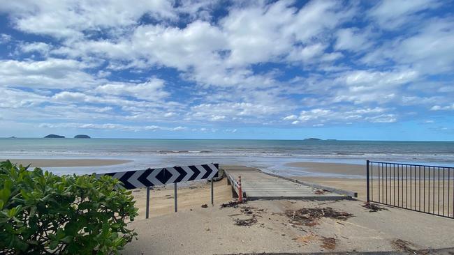 A search is underway in waters off Mission Beach as rescue crews scour the ocean frantically for any sign of the missing trio. Photos from search at Cowley Beach. PHOTO: Arun Singh Mann