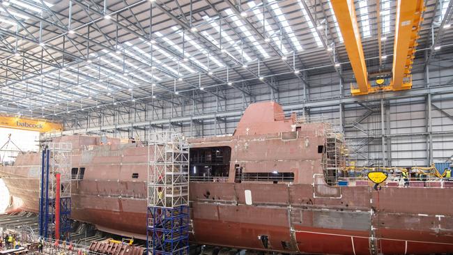 A Babcock Type 31 frigate being built at the Rosyth shipyard in Scotland. Picture: Supplied.