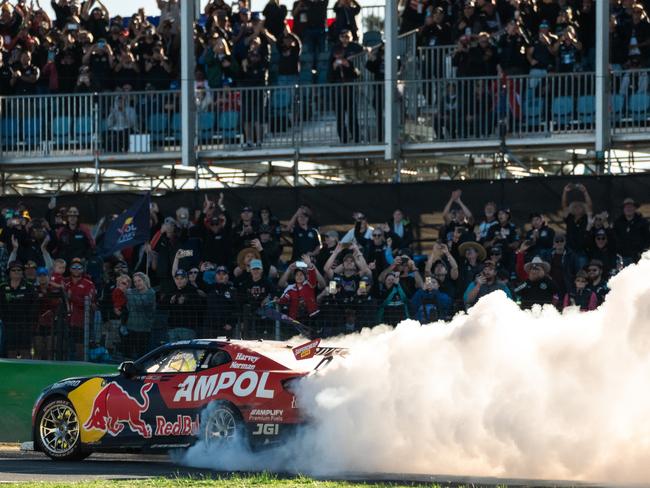 BATHURST, AUSTRALIA - OCTOBER 08: (EDITORS NOTE: A polarizing filter was used for this image.) Shane van Gisbergen driver of the #97 Red Bull Ampol Racing Chevrolet Camaro ZL1 during the Bathurst 1000, part of the 2023 Supercars Championship Series at Mount Panorama on October 08, 2023 in Bathurst, Australia. (Photo by Daniel Kalisz/Getty Images)