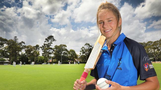 Sturt cricketer Emma de Broughe will vice-captain SA's under-18 team competition at the national cricket championships in January. Picture: AAP/Dean Martin