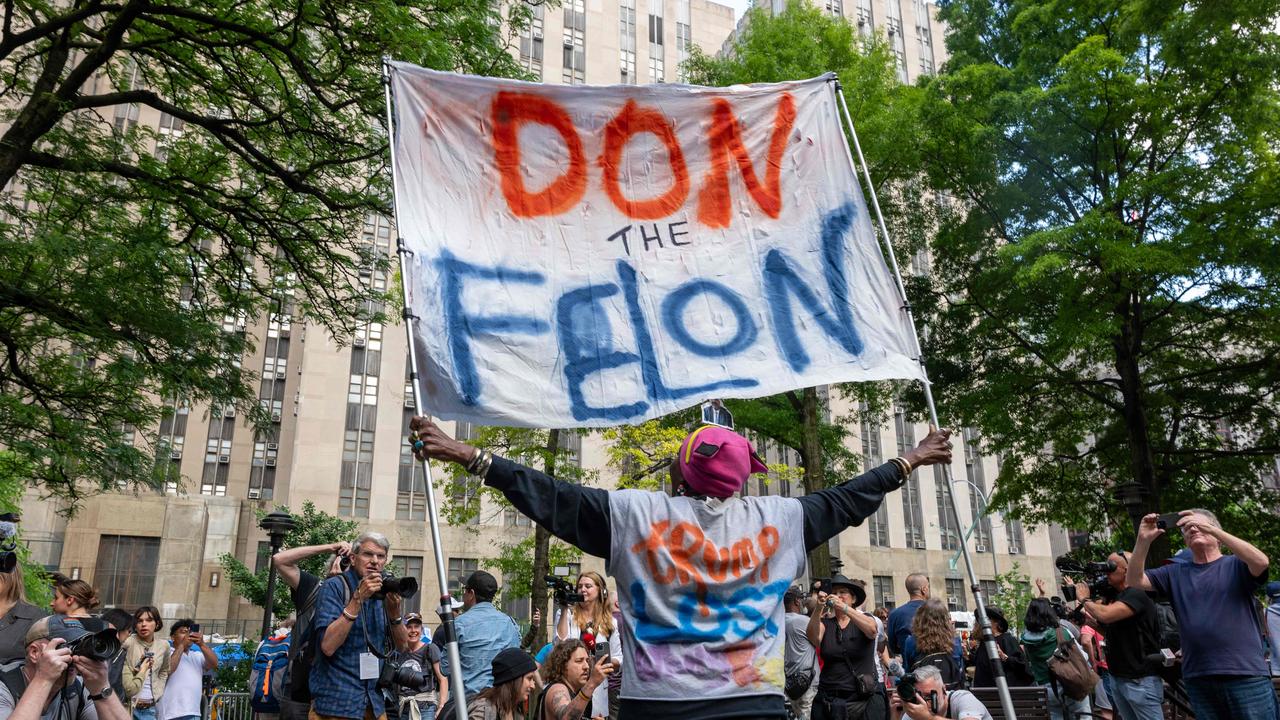 People celebrate following Trump’s guilty verdict.