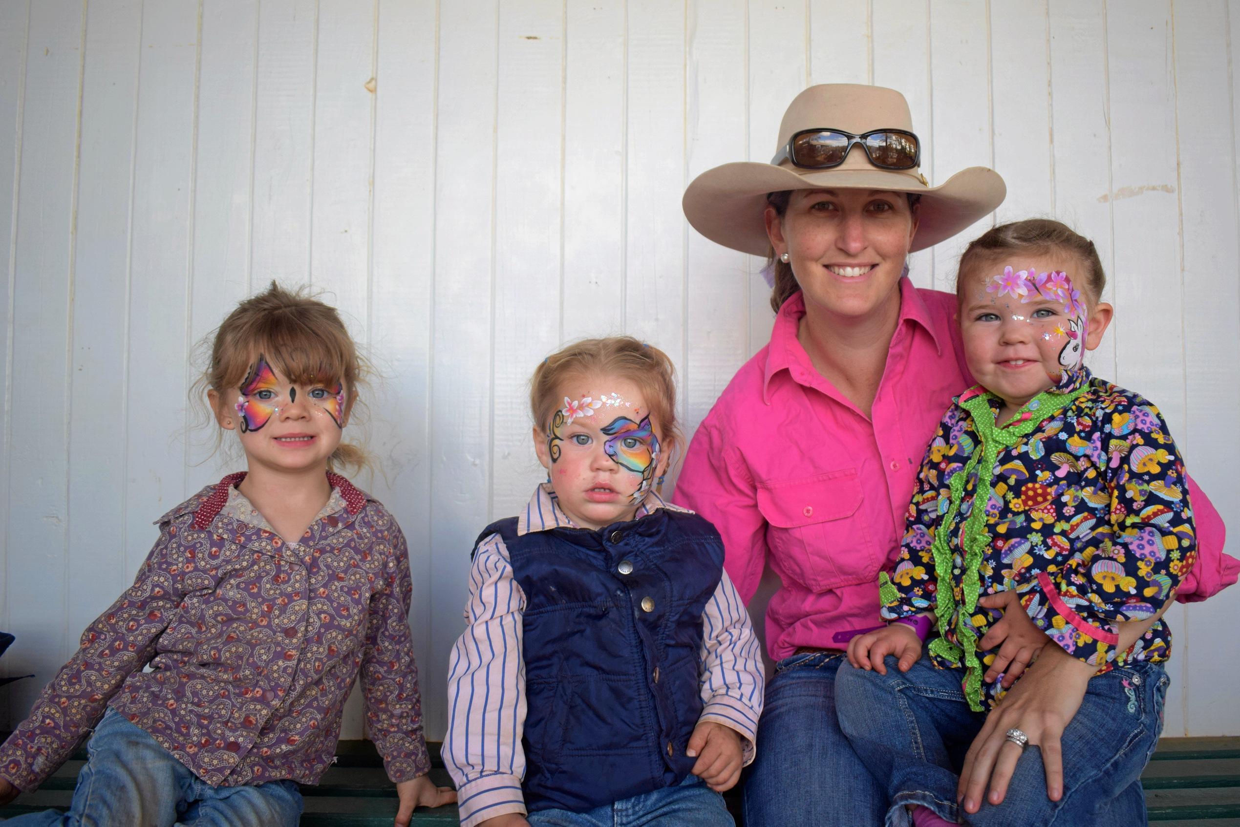 Charlee O'Connor and Eva Hay with Eliza and Briella Borchardt at the Hannaford Gymkhana and Fete. Picture: Kate McCormack