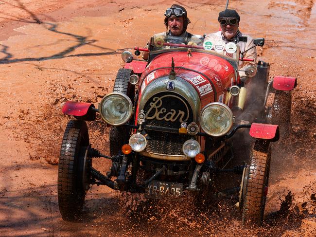 Birtles and Bean pictured to the north of Daly Waters, NT, while on their Globe trotting adventure. ,  PHOTOGRAPHS BY NIGEL WRIGHT. January 2025