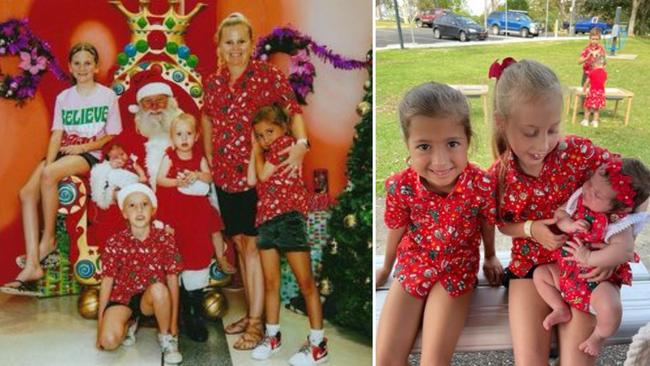 Pictured with her mum and a few of her siblings, the Dilliway family celebrated the lead up to Destiny's first Christmas with Santa photos.