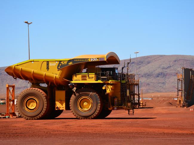 BHP’s South Flank iron ore mine, 56km northwest of Newman in Western Australia’s Pilbara region. Picture: Rebecca Le May