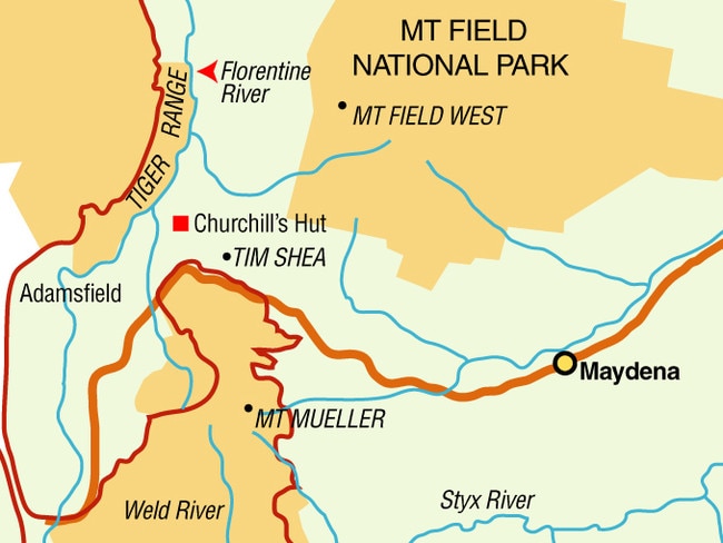 A map showing where the hut was located.