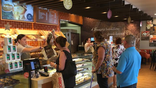 There was no shortage of foot traffic at Banjo's bakery and cafe at Cleveland. Picture: Darren Cartwright