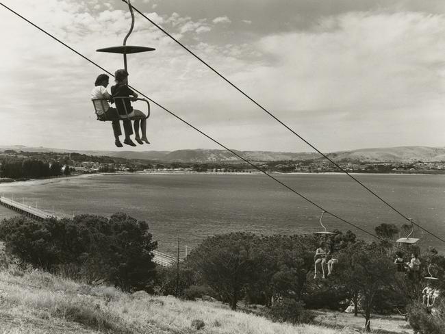 The Granite Island chairlift, circa 1974. Picture: SA Government Publicity and Tourist Bureau