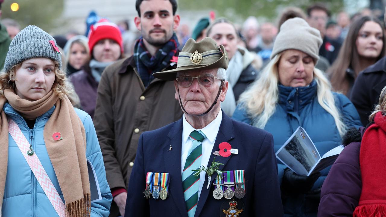 People attend the ANZAC Day Dawn Service at the New Zealand Memorial on April 25, 2024 in London, England. Picture: Chris Jackson/Getty Images