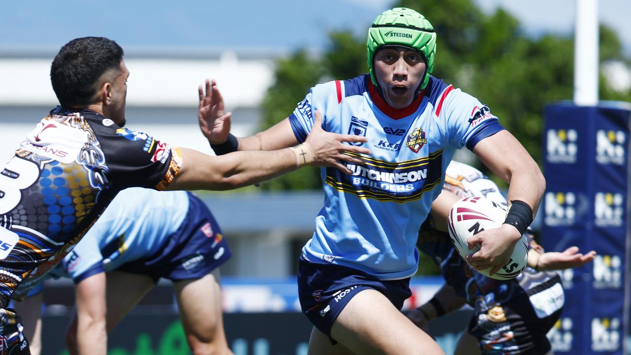 Esom Ioka started at centre for the Western Clydesdales in their clash with CQ Capras. Picture: Brendan Radke