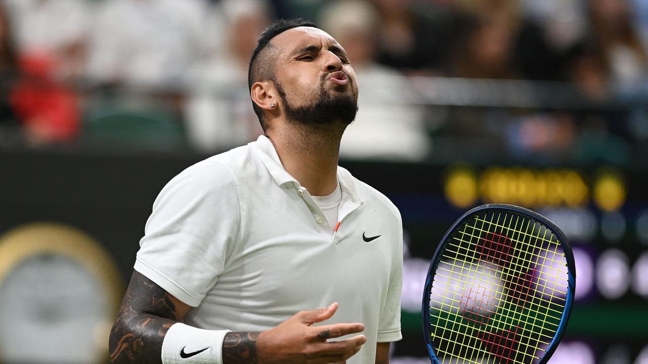Australia's Nick Kyrgios will face the 16th seed Felix Auger Aliassime in the third round of Wimbledon. Photo: AFP